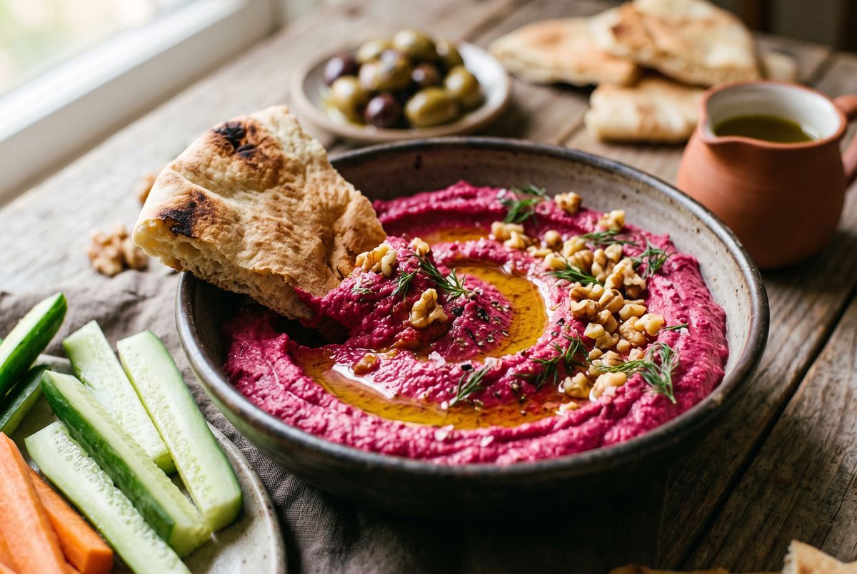 Roasted Beet Hummus with Walnuts ingredients