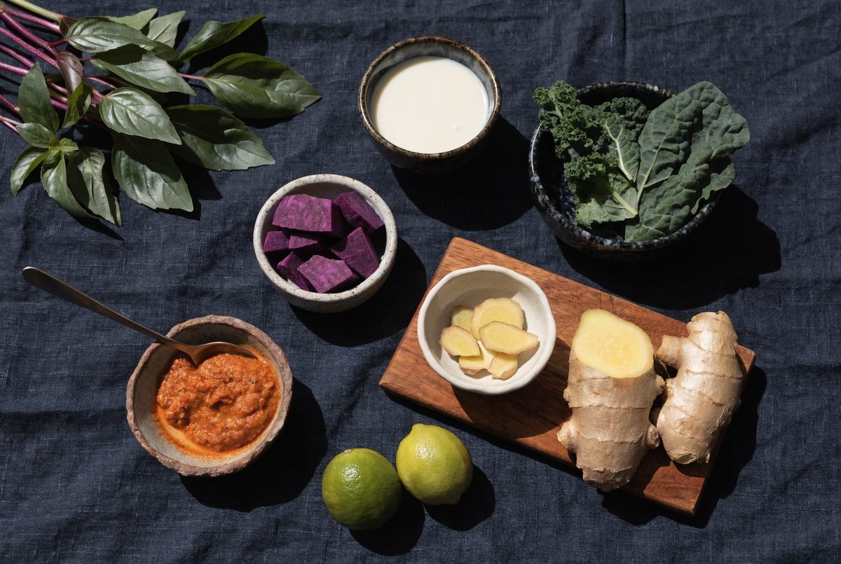Purple Sweet Potato Thai Curry ingredients