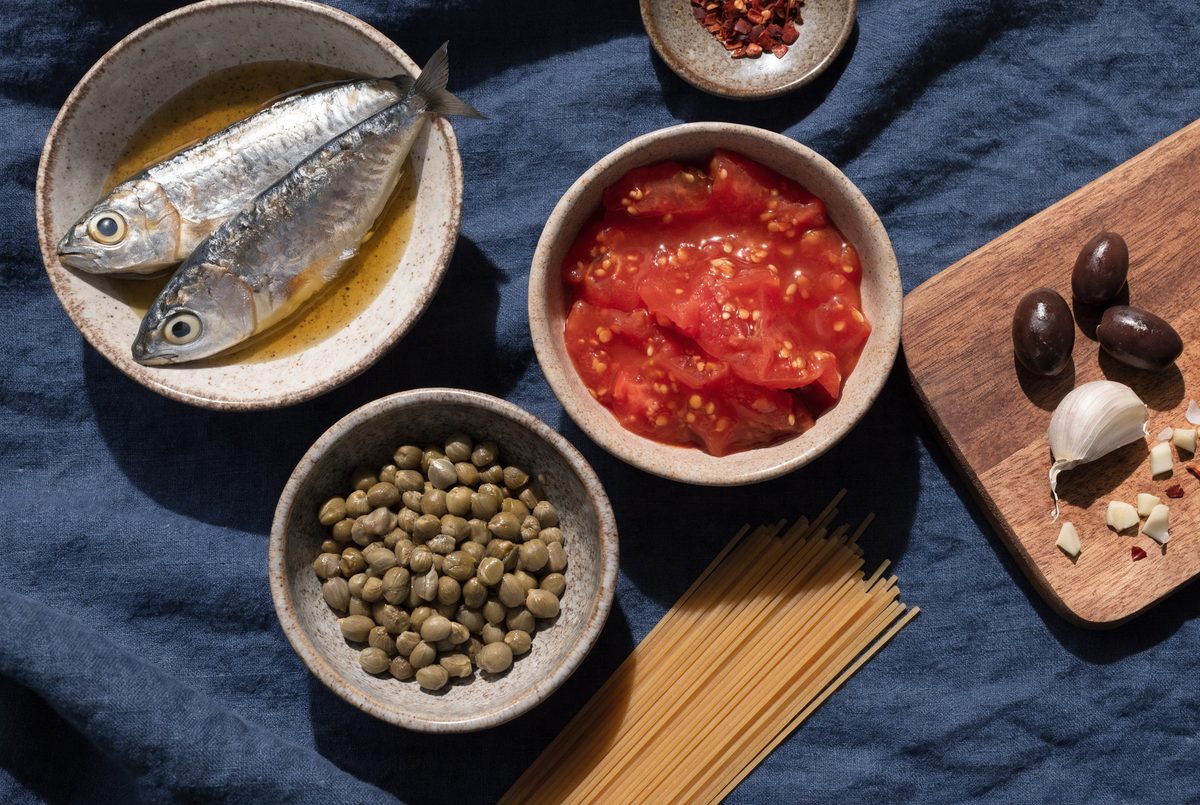 Sardine Puttanesca ingredients