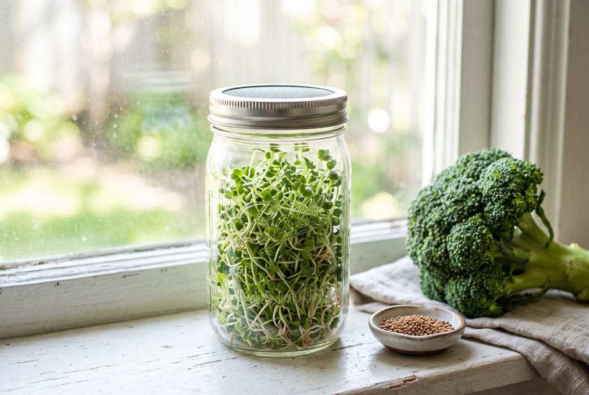 Broccoli Sprout & Mustard Salad ingredients