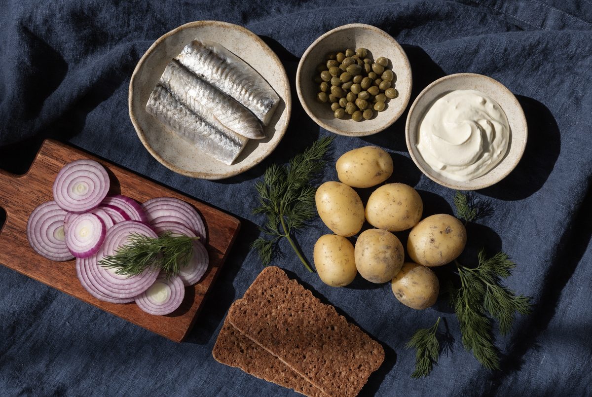 Nordic Herring & New Potato Salad ingredients