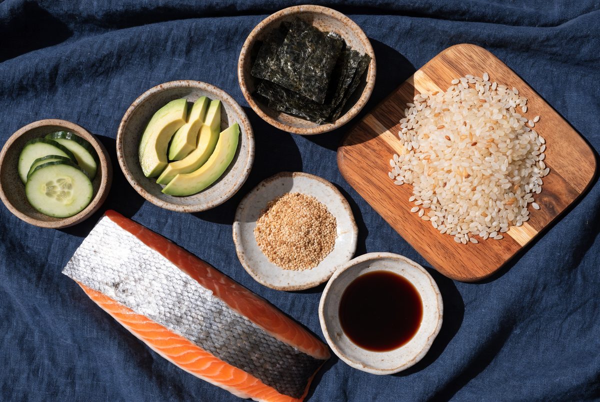 Crispy Salmon-Skin Rice Bowl ingredients