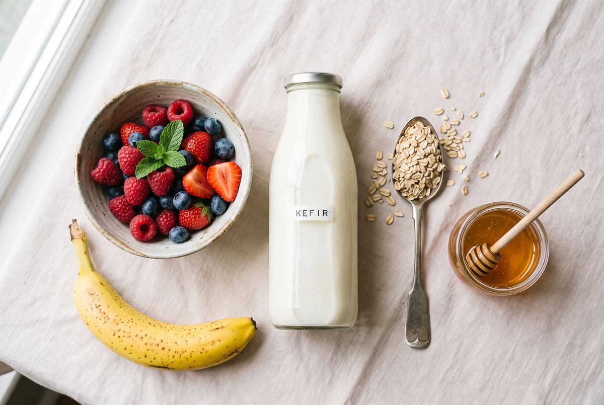 Fermented Kefir & Berry Smoothie ingredients
