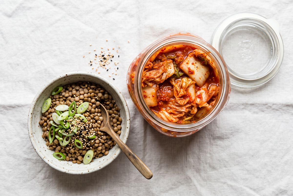 Kimchi & Lentil Gut Bowl ingredients