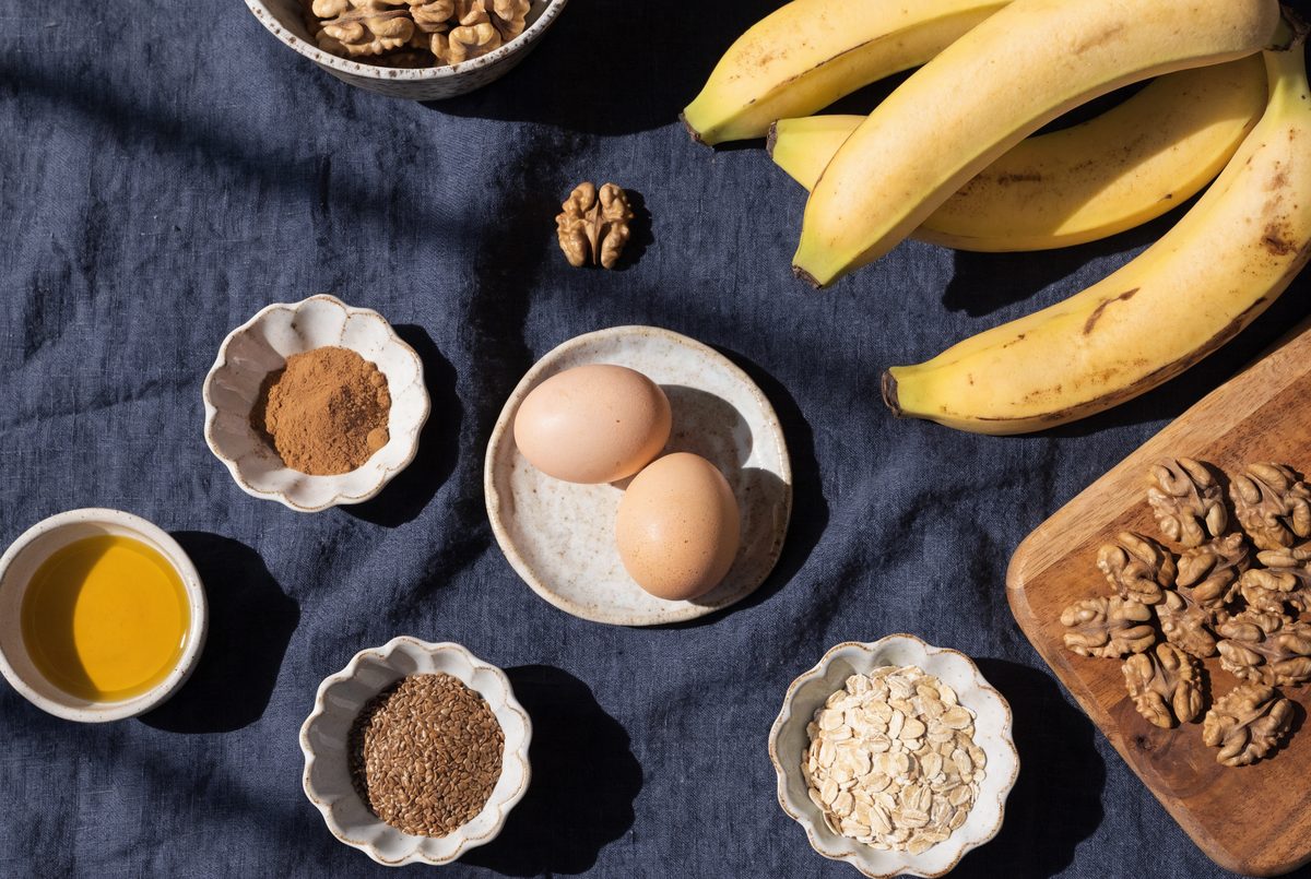 Flax & Walnut Banana Bread ingredients