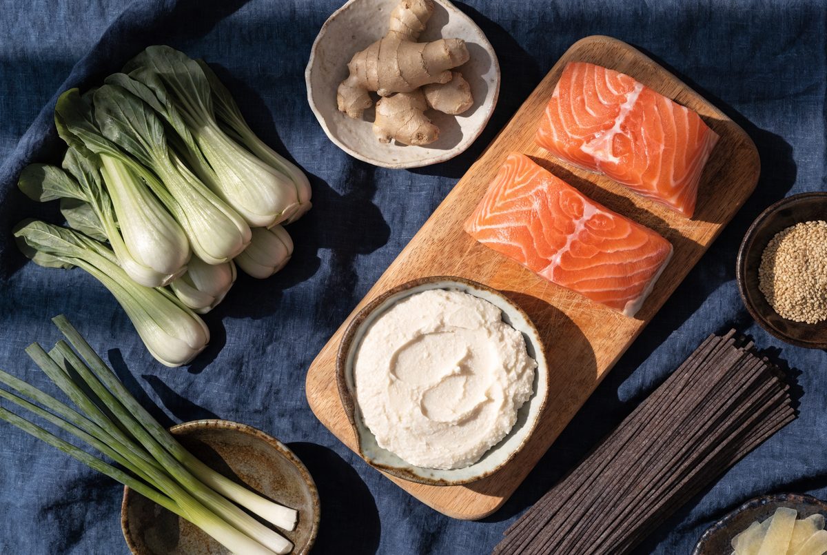 Miso-Glazed Salmon with Soba & Bok Choy ingredients