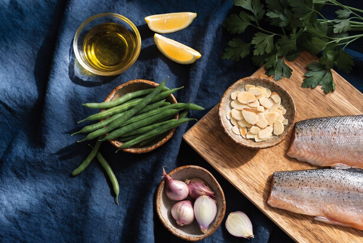 Rainbow Trout Almondine with Green Beans ingredients