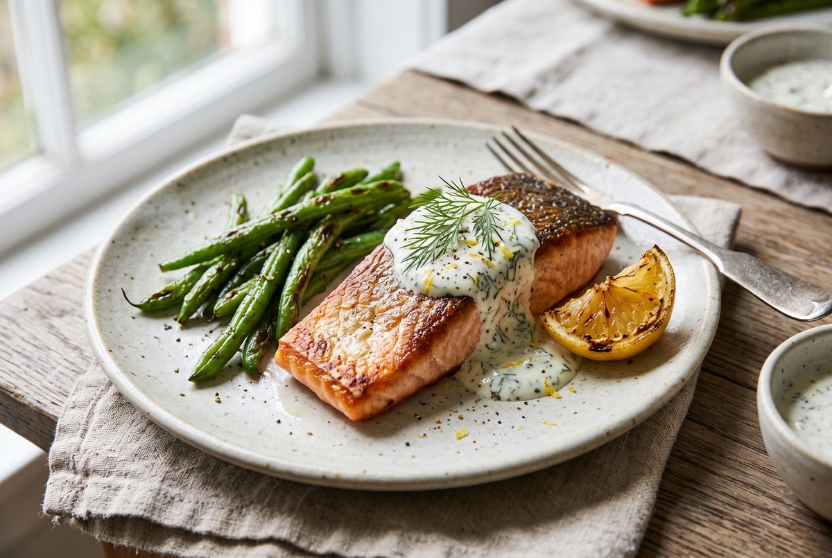 Seared Salmon with Dill Yogurt