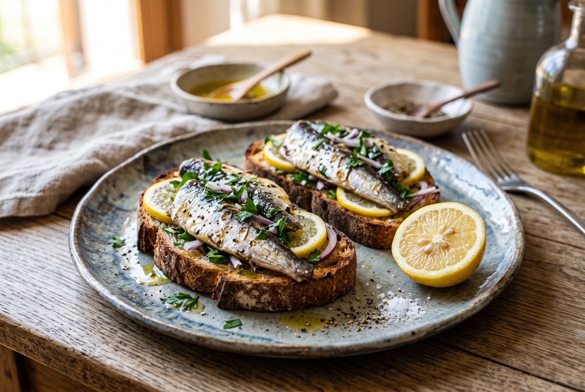 Sardine Toast with Lemon & Parsley