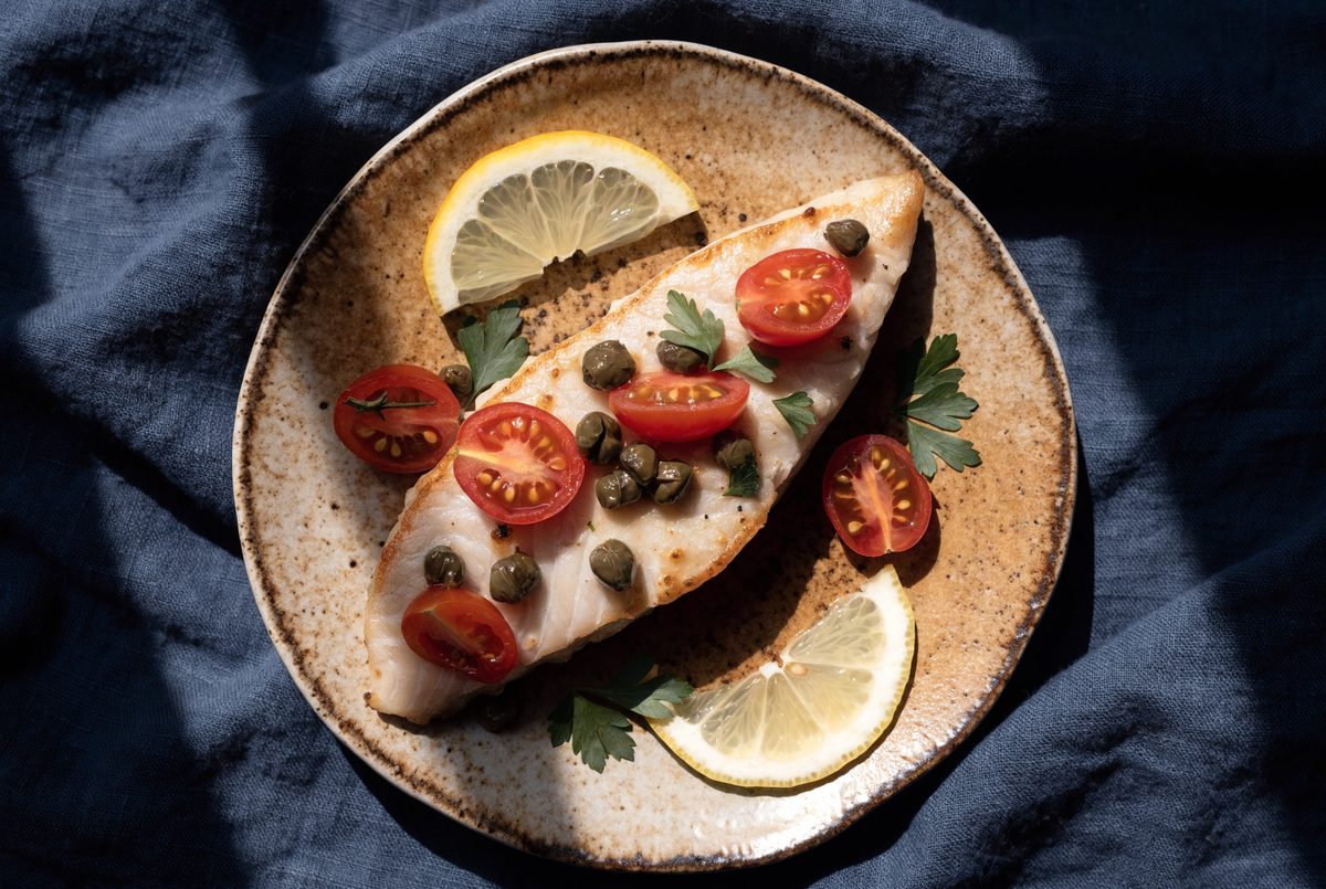 Caper & Herb Baked Halibut