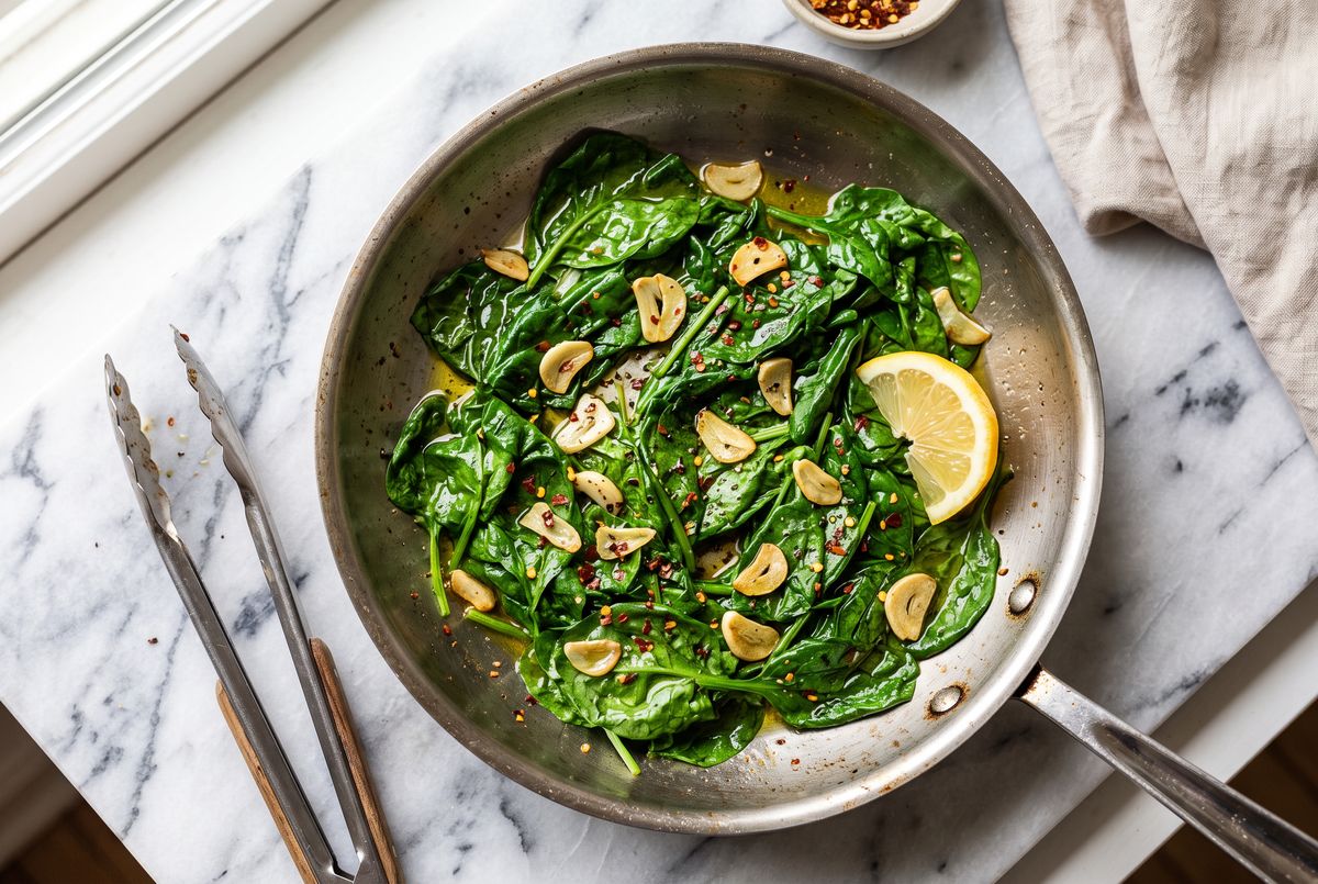 Five-Minute Nitrate Greens: Spinach with Garlic & Lemon