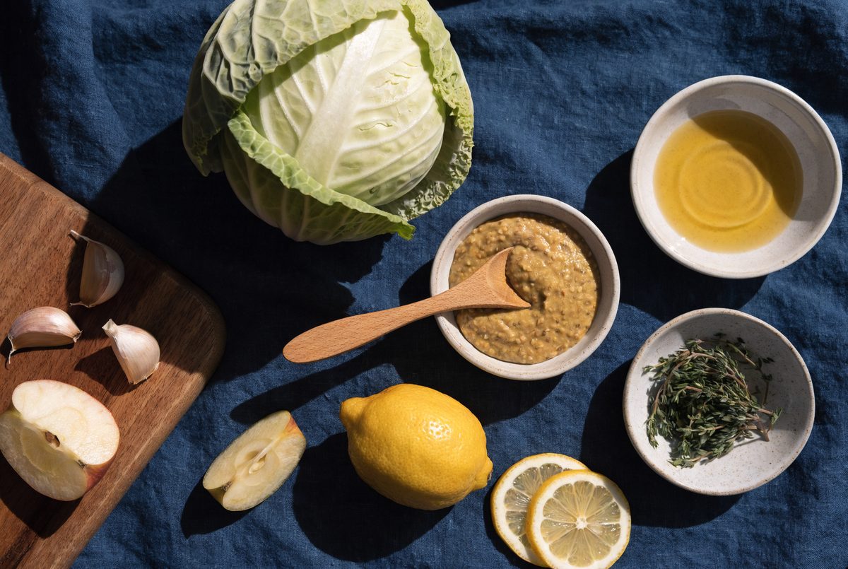 Mustard-Roasted Cabbage Steaks ingredients