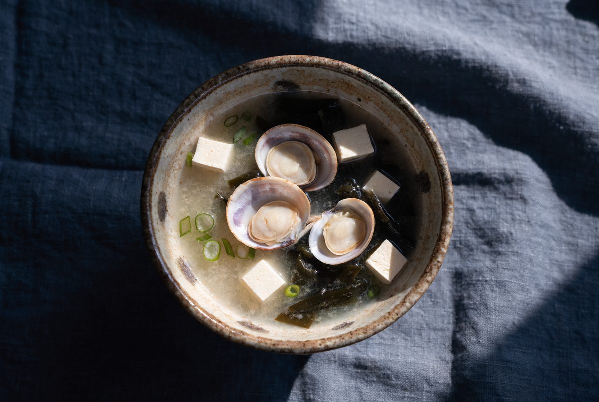 Clam & Miso Soup with Wakame