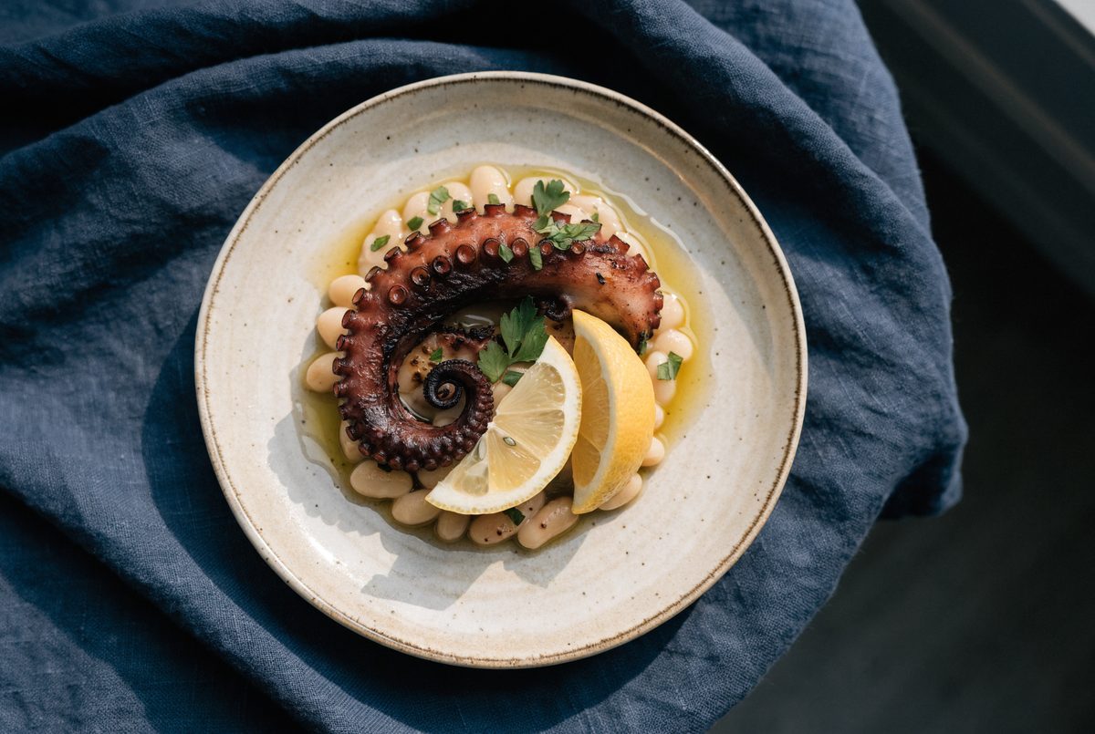 Greek Grilled Octopus with White Beans