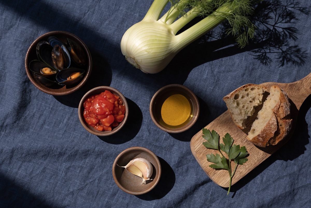 Mussels in Tomato–Fennel Broth ingredients