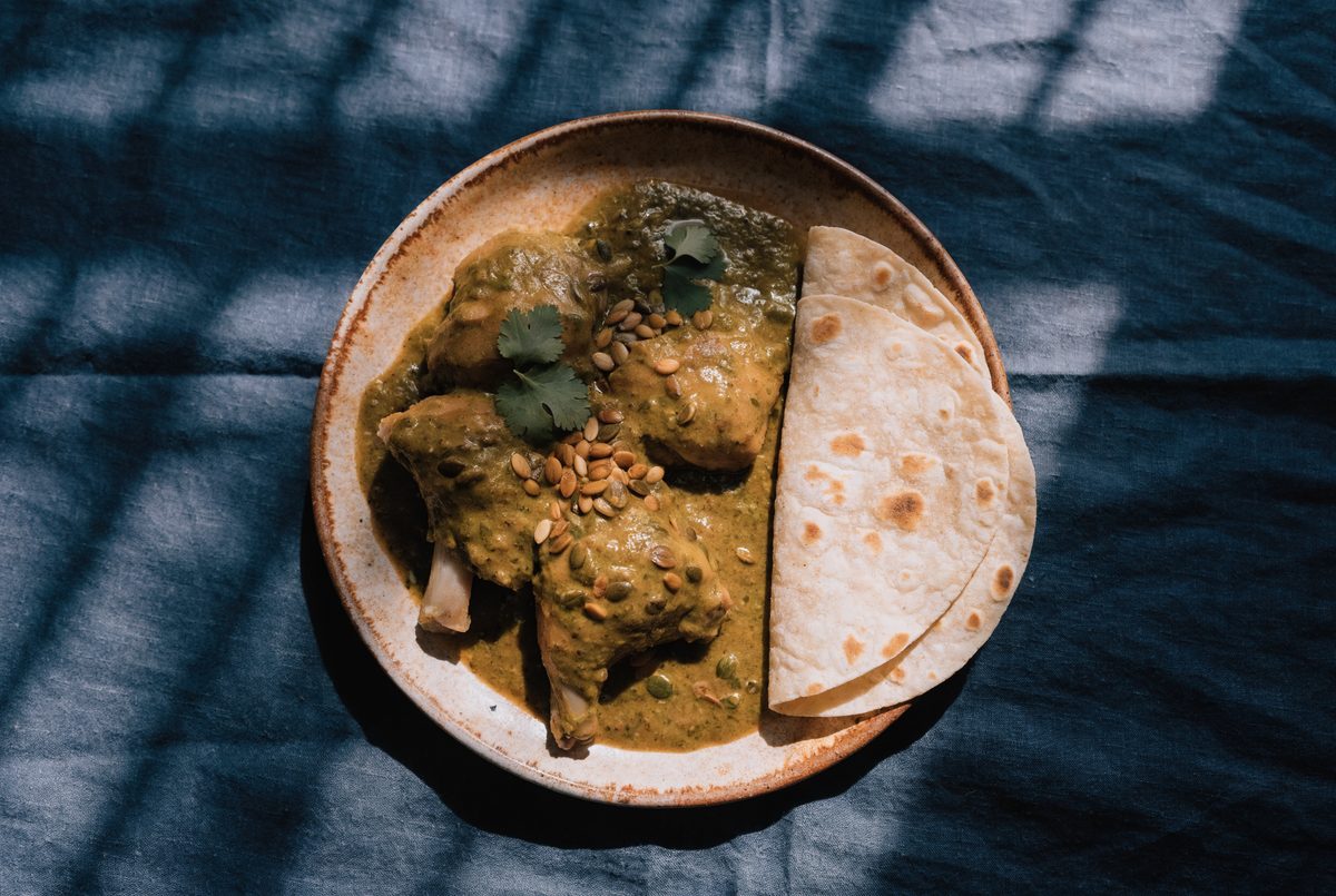 Chicken in Green Pipián (Pumpkin-Seed Mole)